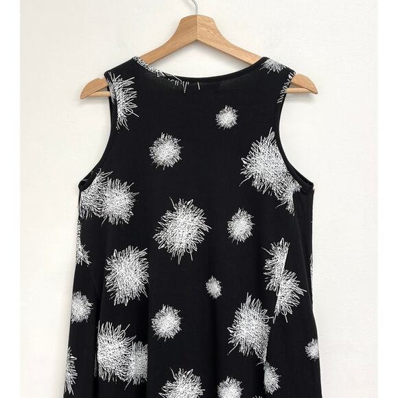 Snapdragon & Twig Angelina Dress Asymmetrical Draping Black Mini Scribble - XS - Picture 7 of 15